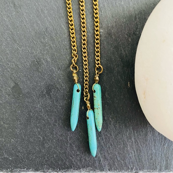 Vanessa Mooney x FP Gold & Turquoise Necklace - Picture 3 of 8